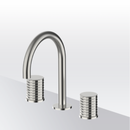 Bateria umywalkowa 3-otworowa Stal EterNice PVD - Aura - 75355393
