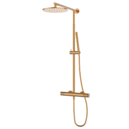 Zestaw natryskowy termostatyczny z kolumną teleskopową Miedź EterNice PVD - AURA - 75425755 TLC