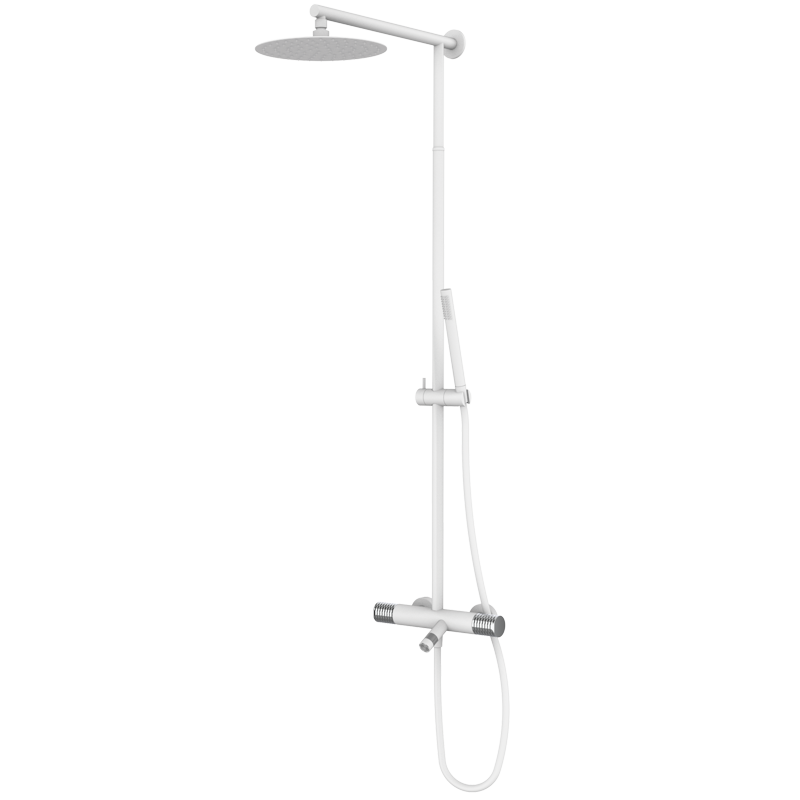 Zestaw natryskowo-natryskowy Biały-Chrom - AURA - 75450711 TLC