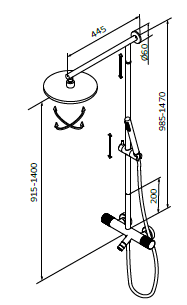 Zestaw natryskowo-natryskowy Czarny- Chrom - AURA - 75450722 TLC - obrazek 2