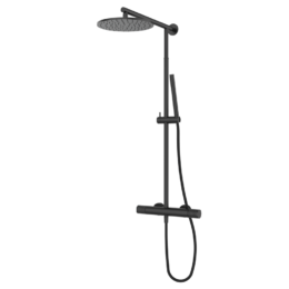 Zestaw natryskowy z kolumną teleskopową Metal Czarny EterNice PVD - AURA - 75499792 TLC