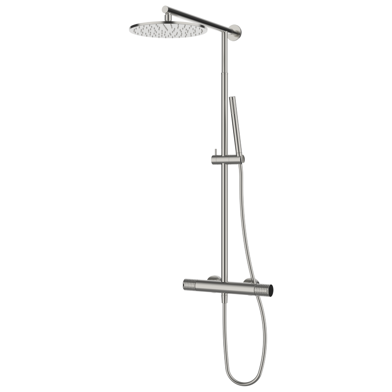 Zestaw natryskowy z kolumną teleskopową Stal EterNice PVD - AURA - 75499793 TLC